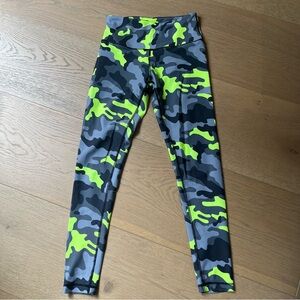 Grey camo with neon yellow Leggings